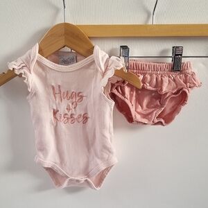 Rene Rofe Baby Pink Cotton Bodysuit Set